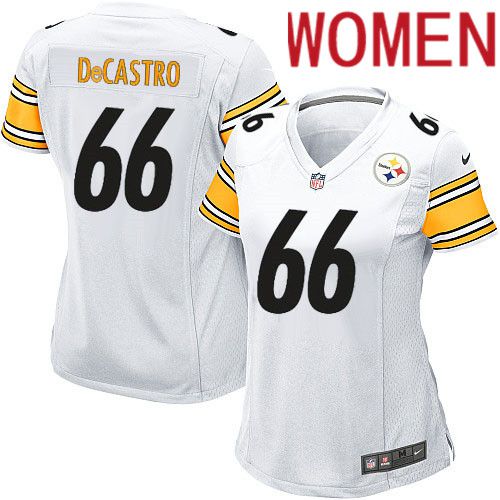 Women Pittsburgh Steelers 66 David DeCastro Nike White Game Player NFL Jersey
